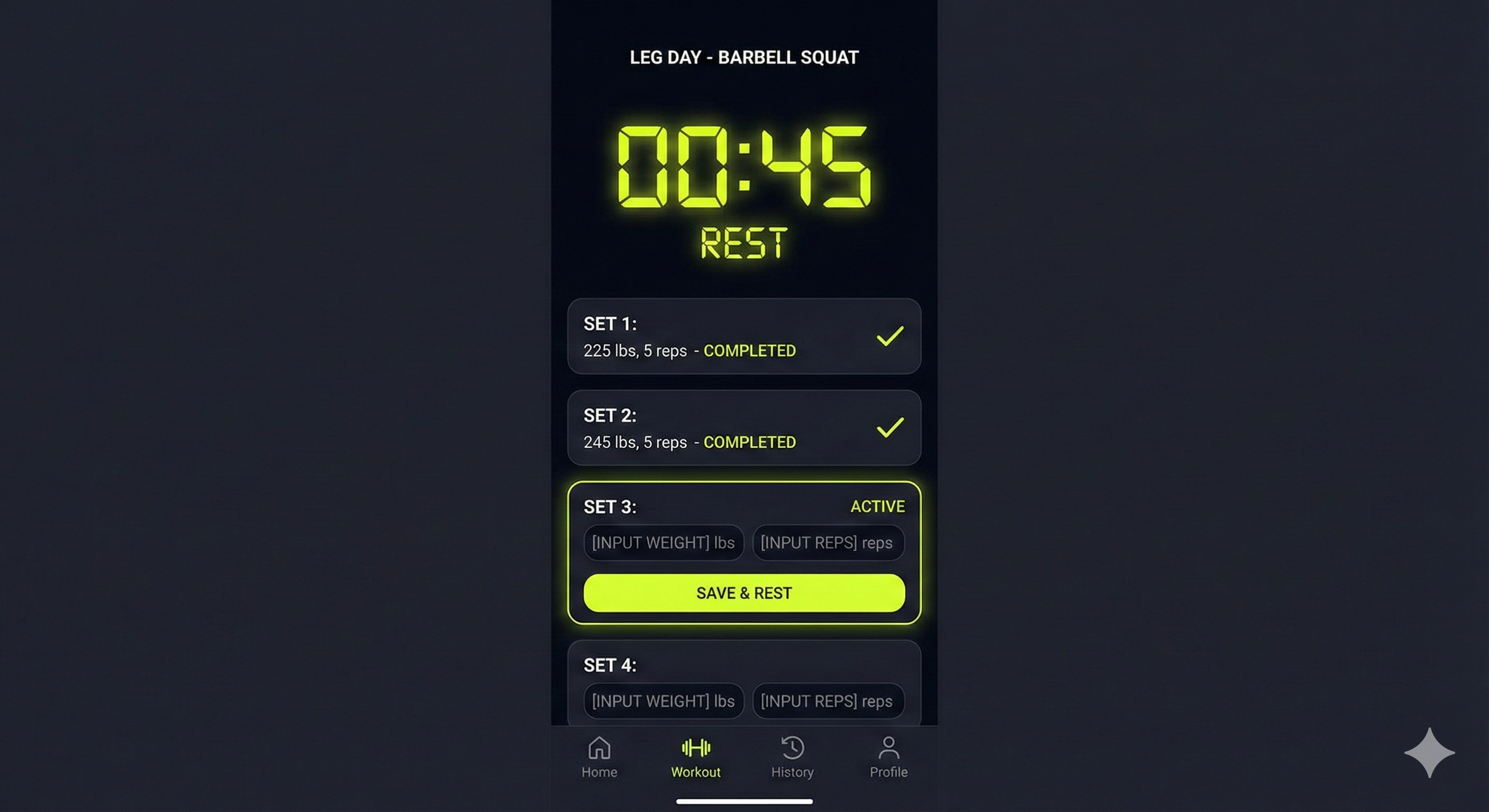 Active Workout Screen